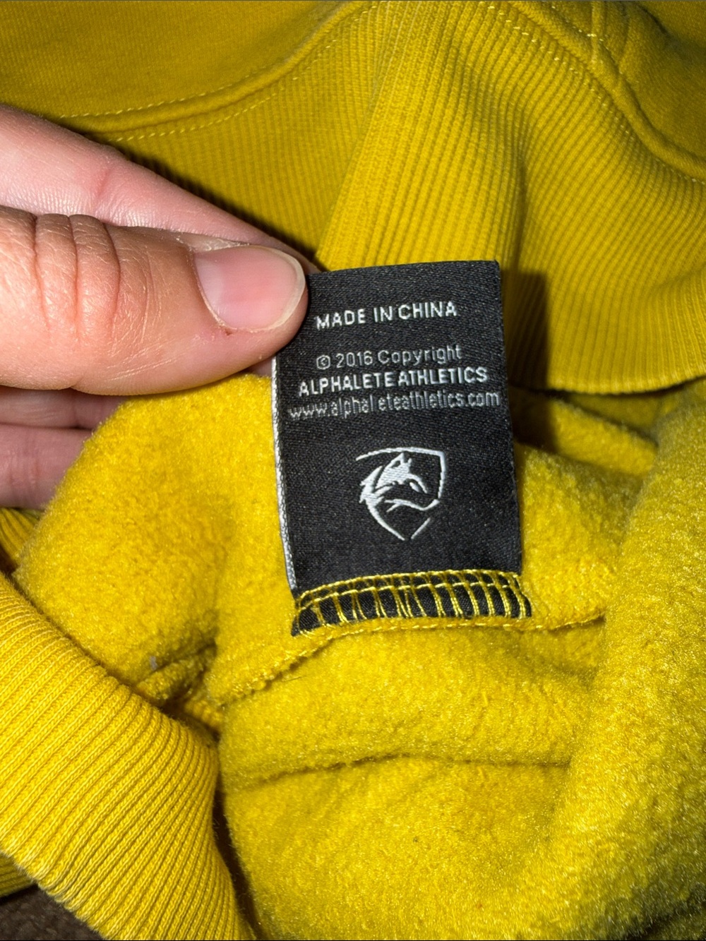 Alphalete Yellow Mustard Hoodie Size Medium - Picture 5 of 6